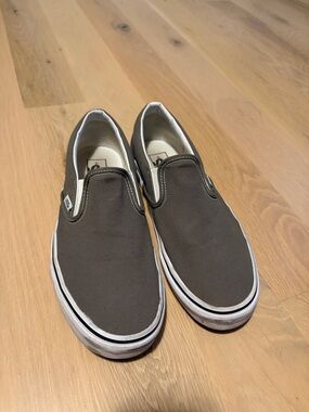 Men's Vans Slip-On Canvas Sneakers in Dark Gray